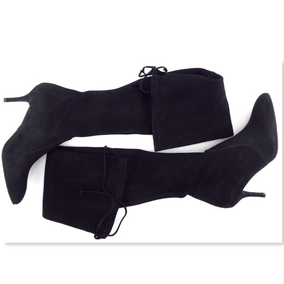 Sold💘NIB STUART WEITZMAN Black Suede OTK Boots 9 - Picture 4 of 8